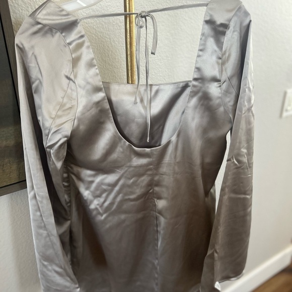 NWT Wild Fable Satin Dress in Silver - Picture 10 of 11